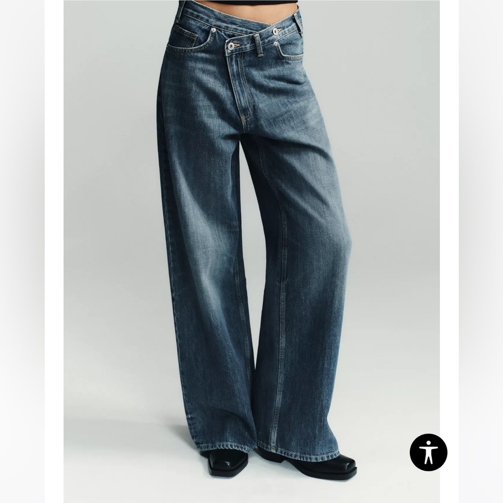 Zara Blue Wide Leg Jeans